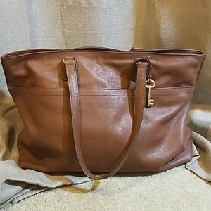 Fossil Leather Tote